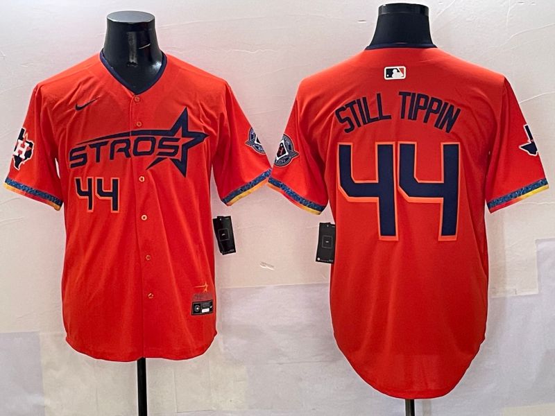 Men Houston Astros #44 Still Tippin Orange Fourth generation Joint Name 2025 Nike MLB Jersey style 5->houston astros->MLB Jersey